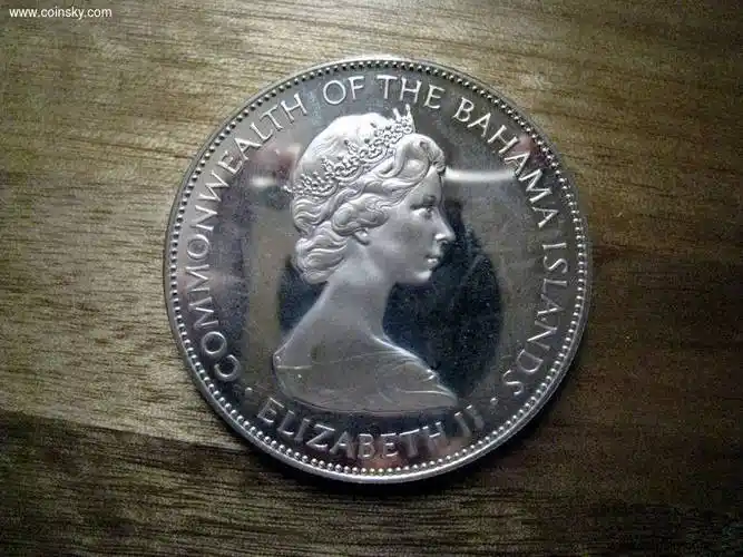 钱币天堂·交易区详情·1973年巴哈马英国女皇头像5元43克精制银币