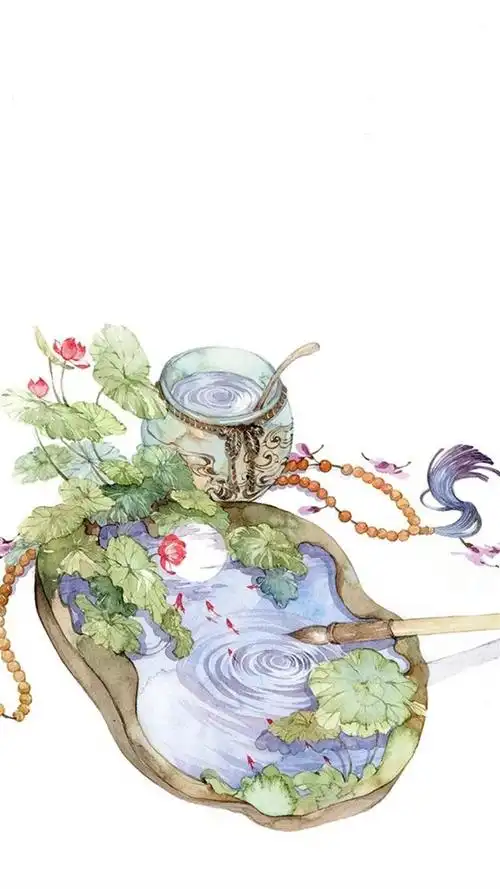 唯美古风插画,高清图片,手机锁屏桌面-壁纸族