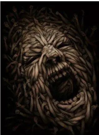 是一个恐怖类电影,电影封面和这个图类似.