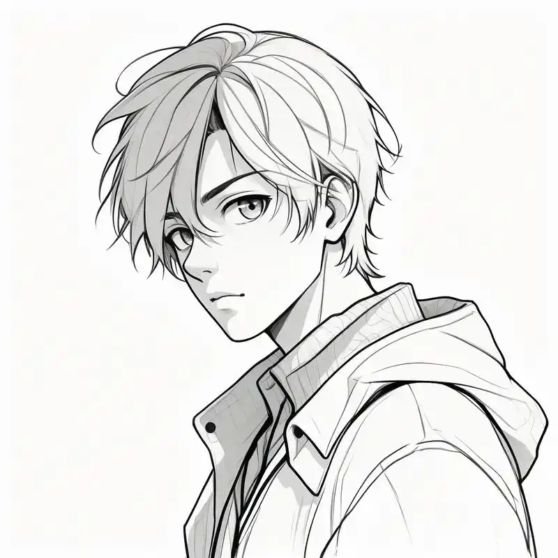 组黑白素描风格的动漫头像,特别适合那些喜欢简约又不失格调的男生们