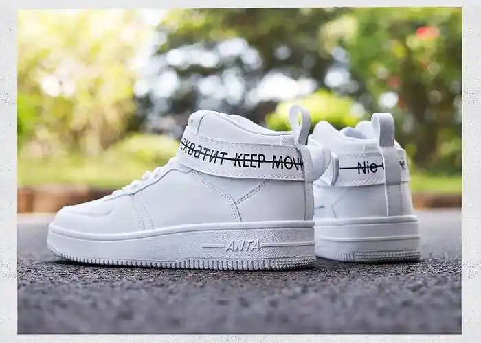 安踏板鞋男士滑板鞋2019秋季新款韩版潮休闲运动鞋子aj1高帮空军一号