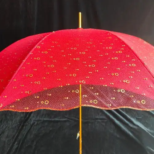 爱的泡泡红伞新娘伞中式婚礼红色雨伞复古出嫁伞陪嫁用大红伞婚庆