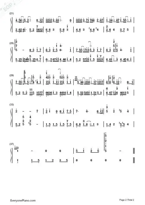 给我一个理由忘记双手简谱预览2