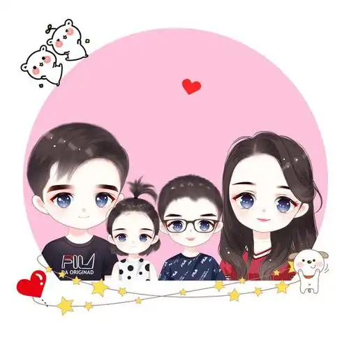 一家四口头像,幸福都藏在头像中,温馨又有爱