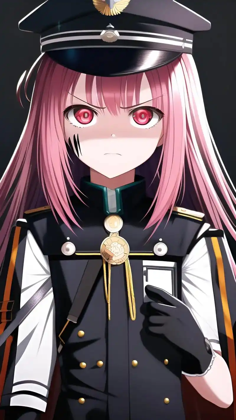 粉毛军装少女.#ai绘画 #二次元少女 #绘画 #动漫老婆  - 抖音