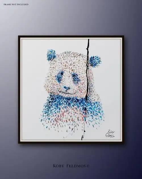 点画法手绘超写实动物油画作品