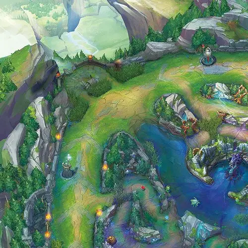 lol英雄联盟地图召唤师峡谷海报s10新赛季自粘壁纸网吧宿舍装饰画