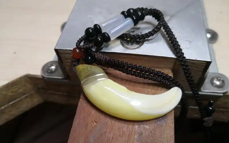 国内第一颗野猪牙吊坠修复,手艺好不好你们说的算!