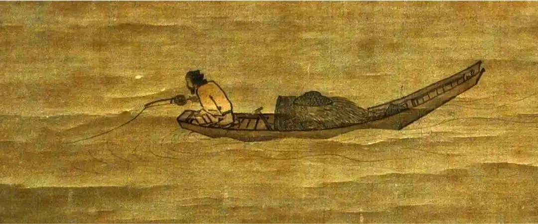 20世纪80年代从某本中国绘画史著作中看到的马远《寒江独钓图》其一