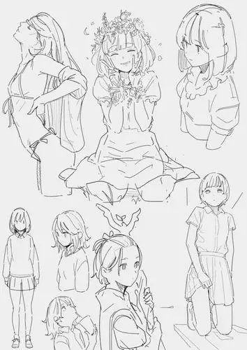 女性各种动作绘画参考