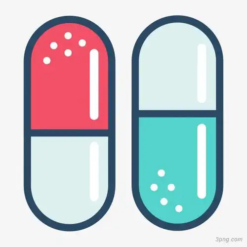 彩色扁平化药片png素材透明免抠图片-装饰效果