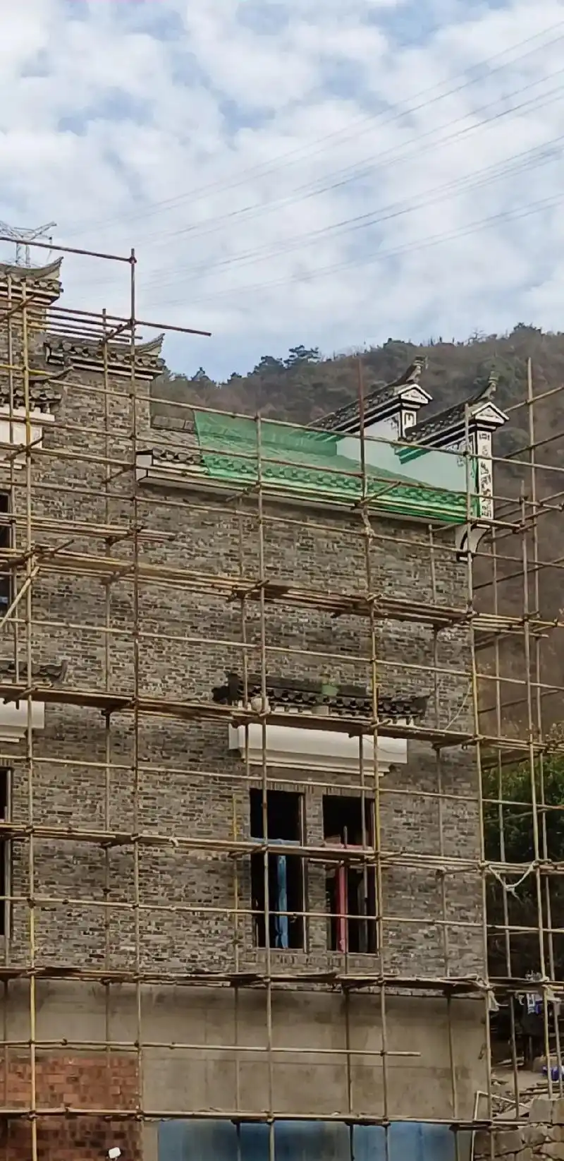 徽州古韵徽派建筑风格马头墙手工绘画