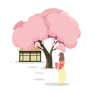 字樱花节pngpsd2000*2000日本旅游元素插图pngpsd2000*2000矢量手绘