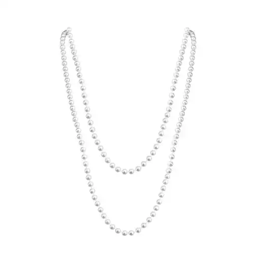 超长珍珠项链多层珍珠项链长款打结名媛圆珠小众高级感珍珠项链