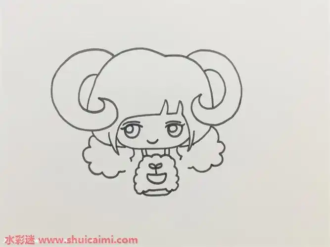 可爱甜美的白羊座简笔画简单易画