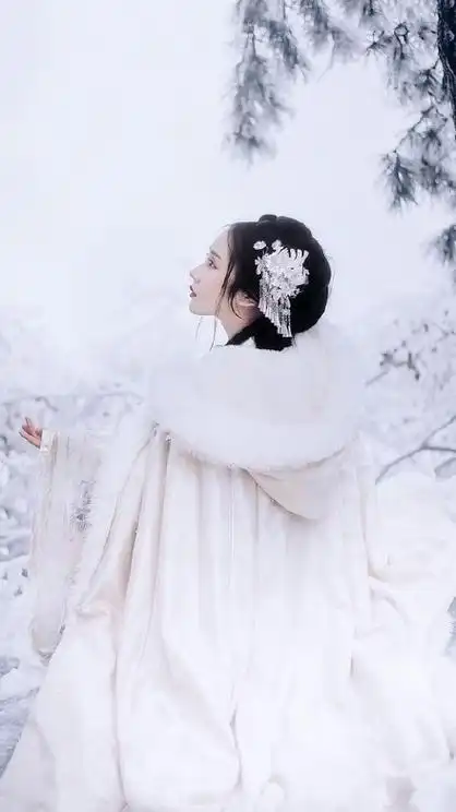 唯美雪景古装美女图片清新淡雅的古装摄影欣赏