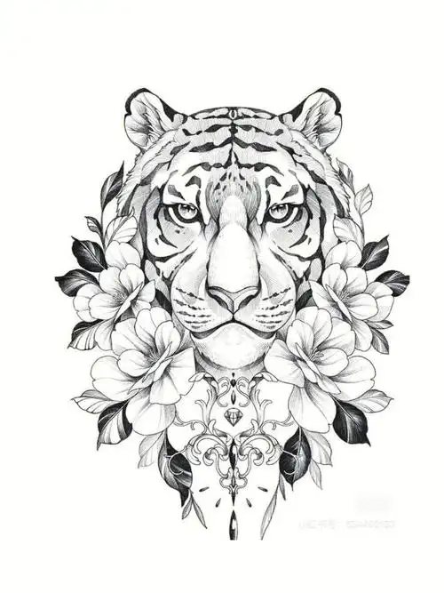 老虎纹身素材