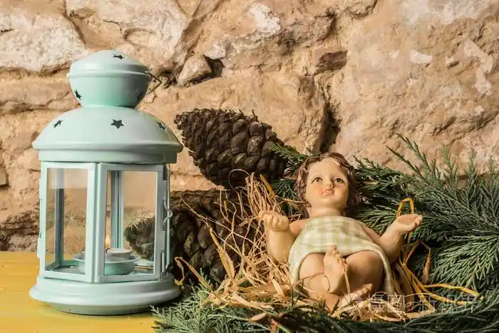 小雕像的婴儿耶稣圣诞贺卡