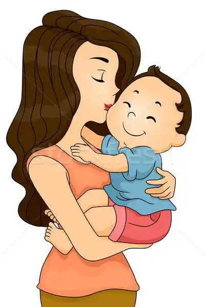 商业照片: 母亲 · 接吻 · 男孩 · 插图 · 快乐