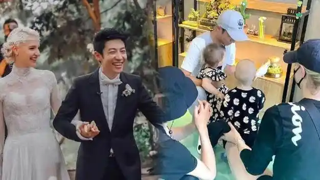 撒贝宁一家外出爬山4岁龙凤胎正脸曝光母亲基因太强大