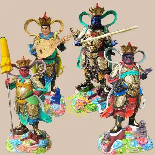 佛教魔家四将四大树脂雕像寺庙护法佛像厂家四大金刚护法图片