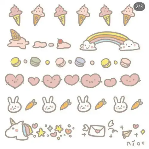 94少女心图案94少女心手帐素材简笔画手帐素材文化绘画