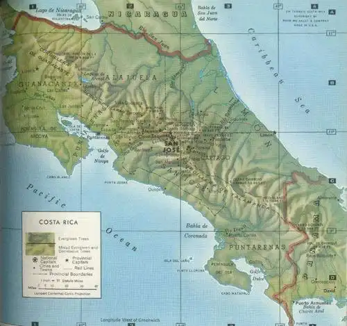 哥斯达黎加地形图