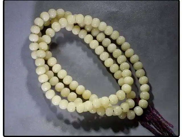 荟隆专柜63 西藏式保真天然玉化牦 牛骨手串108颗男女士灵骨文玩