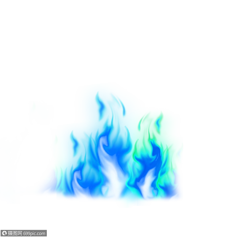 青色火焰燃烧光效渐变素材