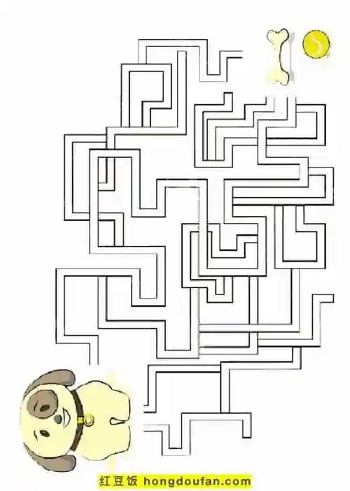 12张可打印卡通彩色迷宫游戏图片免费下载-红豆饭小学生简笔画大全
