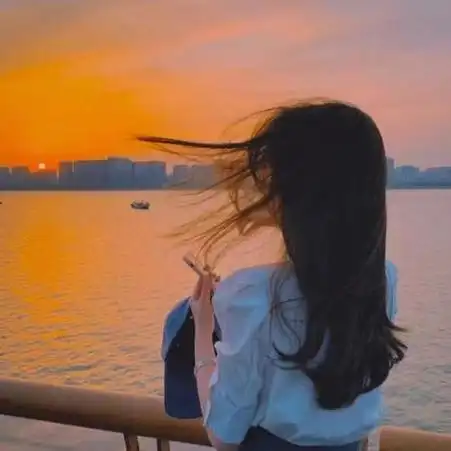 落日海边背影女生头像真人 女生头像图片大全 -【爱个性】