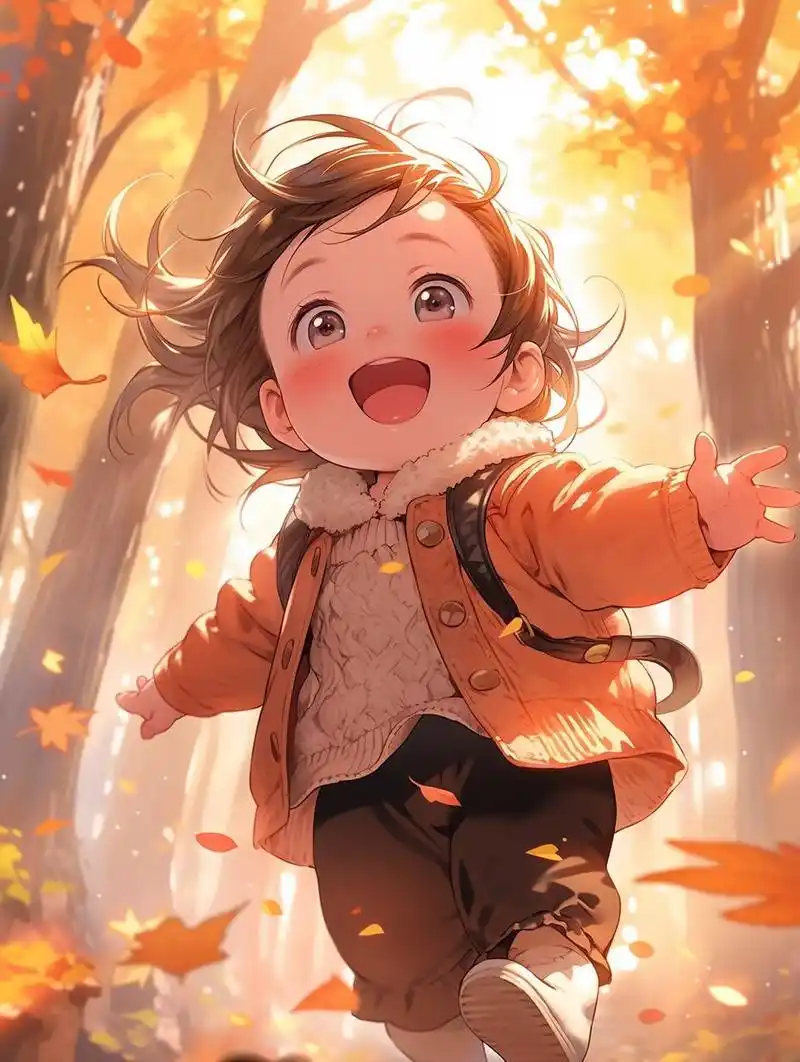 秋天可爱女孩头像壁纸 治愈 的笑容加上金色的阳光,心情也是美美哒