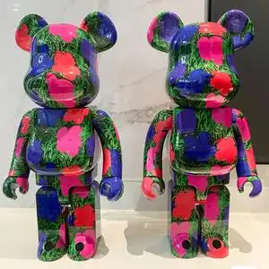 bearbrick400暴力熊摆件安迪沃霍尔花卉积木熊andywarho潮流公仔