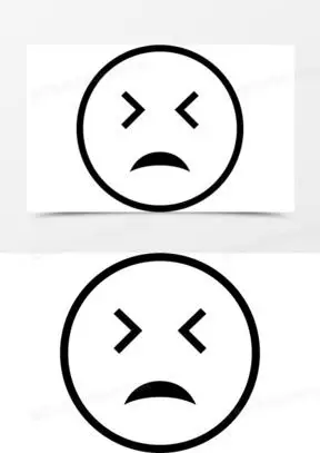 不开心的表情的脸轮廓符号图标