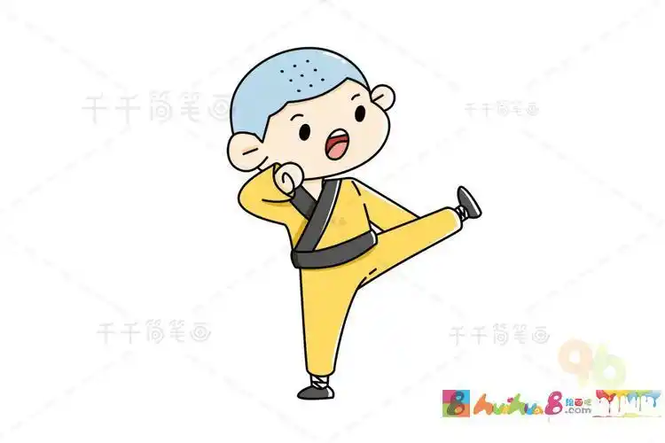 少林武僧卡通简笔画