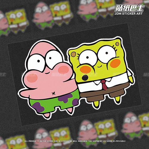 卡通海星宝宝夜间反光车身贴纸 jdm防水汽车摩托装饰车尾玻璃贴画