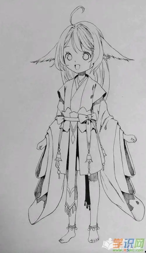 日本漫画人物铅笔画临摹图片