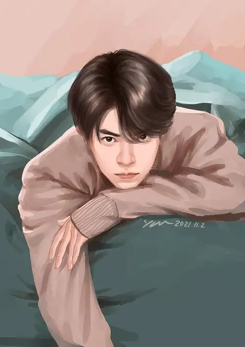 易烊千玺|插画|艺术插画|河边诗人 - 临摹作品 - 站酷 (zcool)