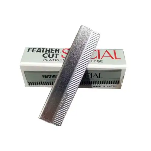 进口日本feather羽毛牌超级h白金修眉刀片纹绣化妆影楼不锈钢眉刀