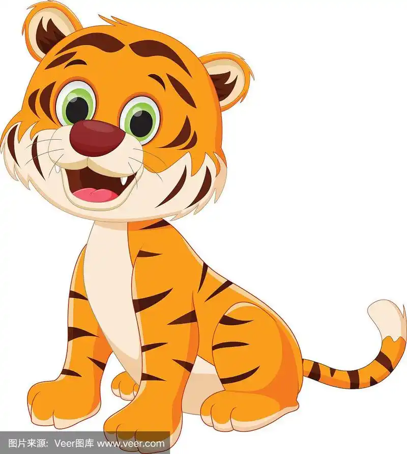 卡通可爱的老虎