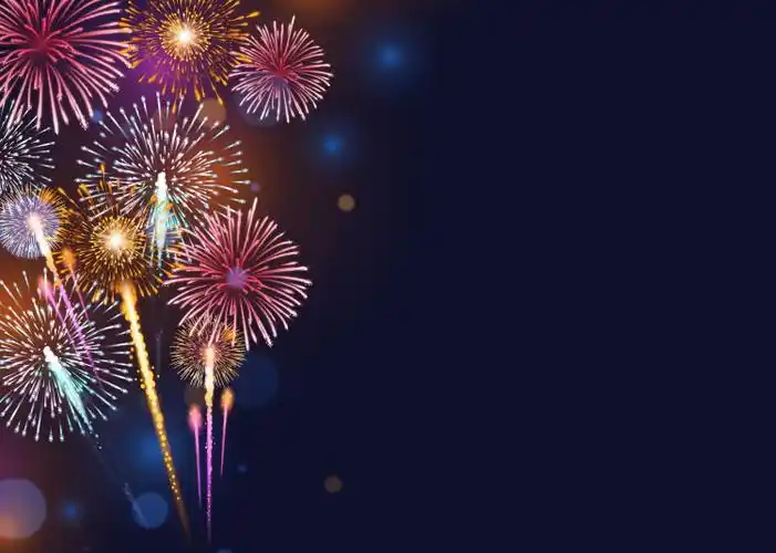 春节元旦海报绽放烟花背景psd设计素材ps源文件 - 2021新春psd模板