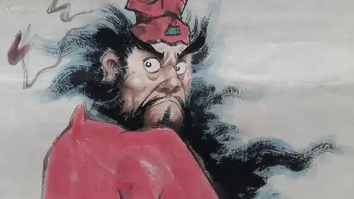 四尺整张(画心138*69),中堂写意人物一幅 镇宅宝图《钟馗神威图》