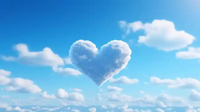 爱心形云朵