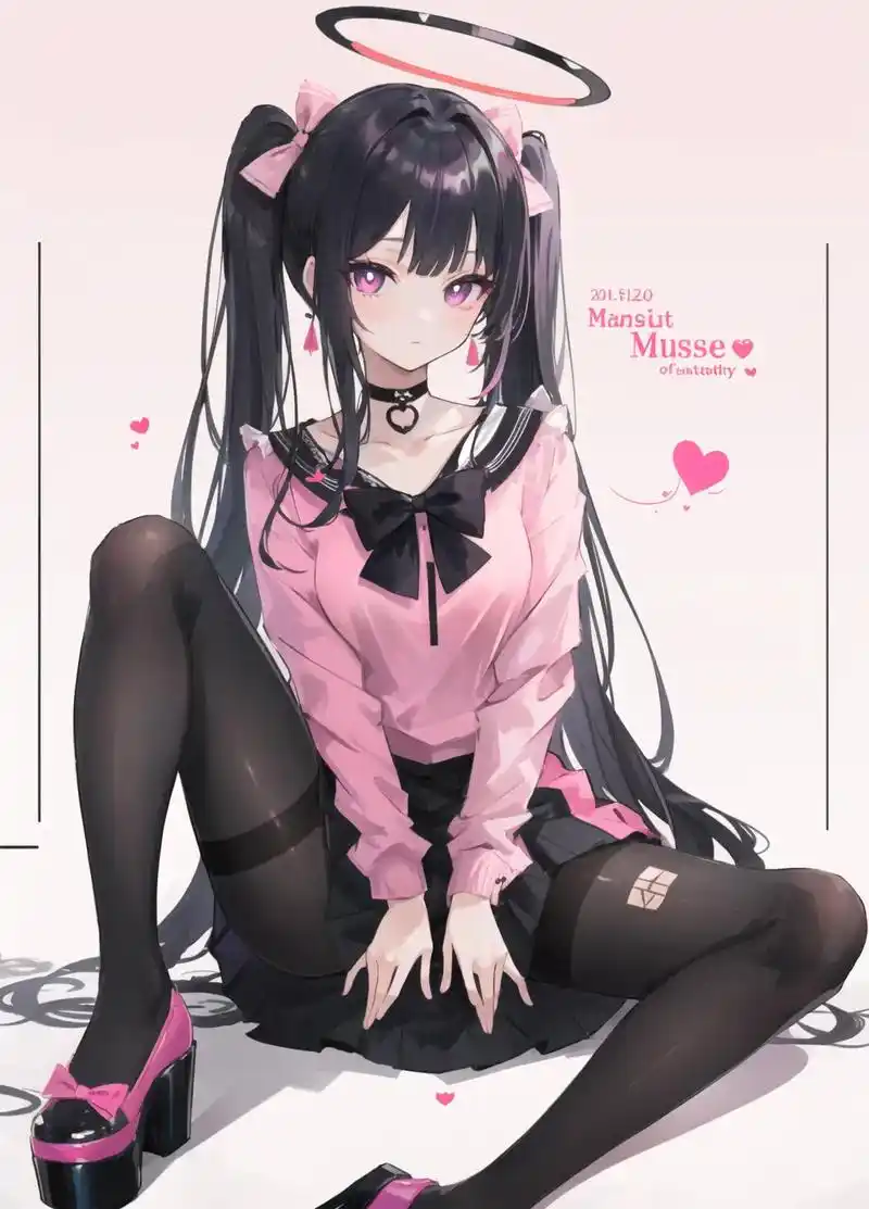 双马尾少女.#ai绘画 #二次元美图 - 抖音