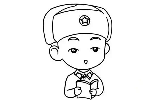 雷锋简笔画雷锋的画法步骤图片