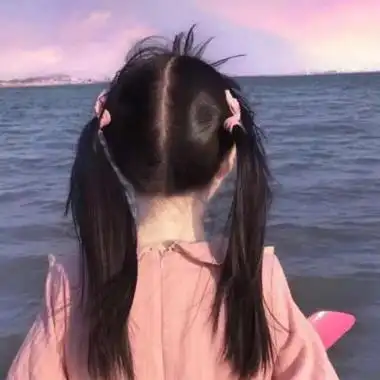 可爱双马尾女生背影头像 清纯可爱双辫子不露脸真人女头