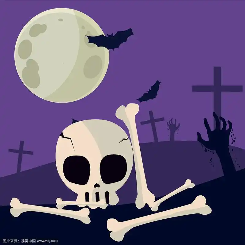 万圣节骷髅卡通设计