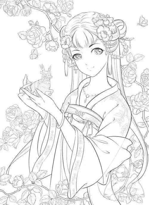 【素材】超有感觉!古风人物线稿来袭!_每日讲画-站酷zcool