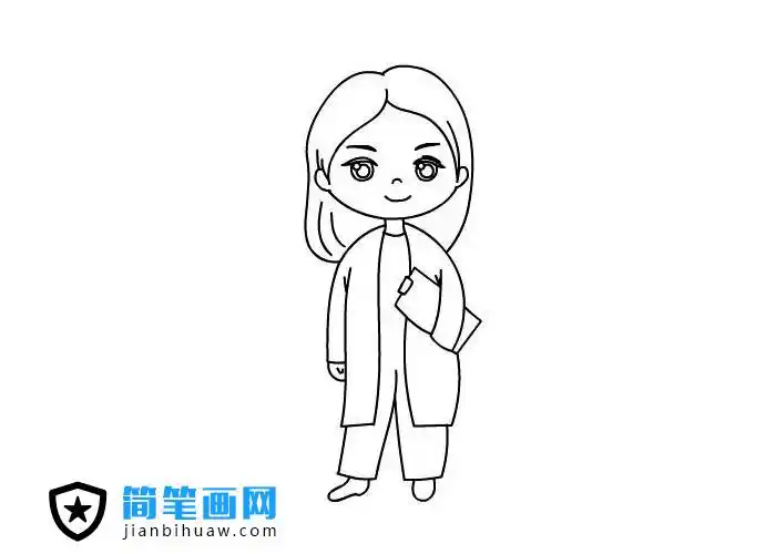 妇产科女医生简笔画图片含上色