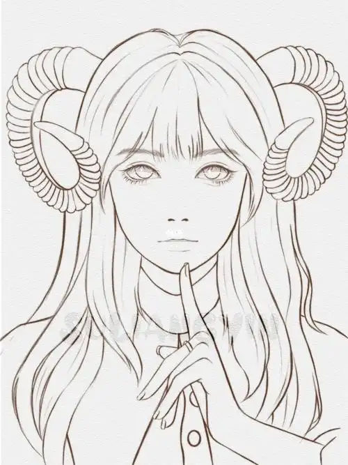 就显得很不好惹#procreate绘画  #头像分享  #手绘头像  #线稿  #暗黑